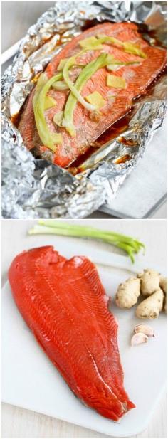 
                    
                        Easy Grilled Salmon in Foil with Ginger and Soy Sauce...Awesome flavor and virtually no clean-up!  231 calories & 6 Weight Watchers PP | cookincanuck.com #recipe #healthy
                    
                