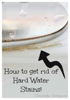 How to Get Rid of Hard Water Stains- simple and inexpensive #clean #cleaning #hardwater #faucet