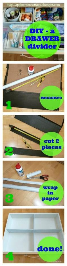 DIY a cardbard drawer divider - easy and zero cost!