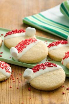 Santa Hat Cookies  christmascookiesblog