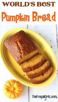 World's Best Pumpkin Bread Recipe! ~ from TheFrugalGirls.com ~ my family LOVES this easy recipe - it makes the most delicious, moist Pumpkin Bread... #recipes #thefrugalgirls