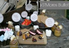 
                    
                        S'Mores Bar Buffet by Hoosier Homemade for Today's Creative Life | Smore's recipe | Camping food| Fire side | See how to set up your own Smore's buffet | TodaysCreativeLif...
                    
                