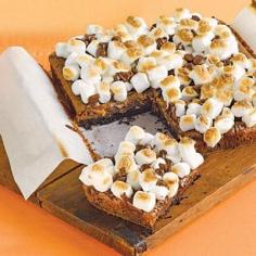 Fudgy Marshmallow Bars. Sounds like a s'mores bar cookie to me!  Yum.