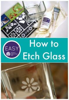 How to Etch Glass Tutorial | Easy Craft Ideas | Craft projects | Glass etching