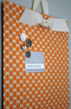 Fabric Covered Cookie Sheet = Magnet Board. Great idea