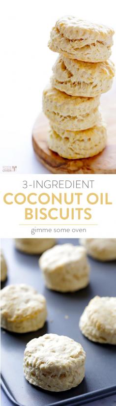 3 Ingredient Coconut Oil Biscuits gimmesomeoven.com