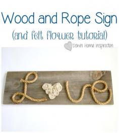 
                    
                        Wood and Rope Sign with a Felt Flower Tutorial - Down Home Inspiration
                    
                