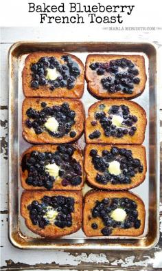 Baked Blueberry French Toast by sweetpaulmag from Marla Meridith of Family Fresh Cooking #FrenchToast #Blueberry #Breakfast #Brunch