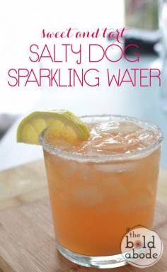 Sweet and Tart Salty Dog Sparkling Water. It's super delish and so easy to make!