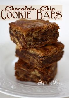 Easy Chocolate Chip Cookie bars recipe.