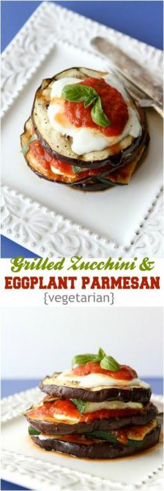 
                    
                        Grilled Zucchini and Eggplant Parmesan Recipe {Vegetarian}...216 calories and 6 Weight Watchers PP | cookincanuck.com
                    
                