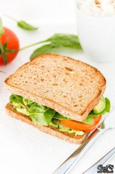 
                    
                        Avocado Tomato Sandwich with Baby Spinach makes a healthy and filling meal.
                    
                