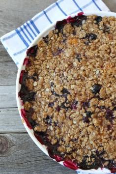 Blueberry and peach crumble.