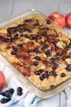 
                    
                        Summer Peach and Blueberry Bread Pudding
                    
                