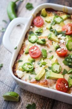 Bulgur, Black Bean, and Mushroom Enchilada Casserole | The Wanderlust Kitchen