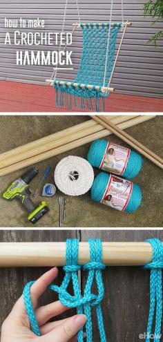 
                    
                        A summer must! DIY your own comfortable and stylish macrame hammock. Macarame is a centuries-old method used to make furniture, plant holders and so many other beautiful home decor items. Get the how-to here: www.ehow.com/...
                    
                