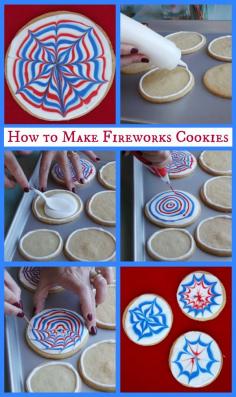 Step-by-Step- How to Make Fireworks Cookies #july4th #DIY #crafts #holidays #cookies
