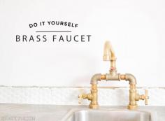DIY Brass Bridge Faucet Nice for a rustic bathroom.