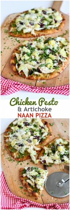 
                    
                        Chicken Pesto Artichoke Naan Pizza...Less than 30 minutes! 290 calories and 7 Weight Watchers PP | cookincanuck.com #recipe
                    
                