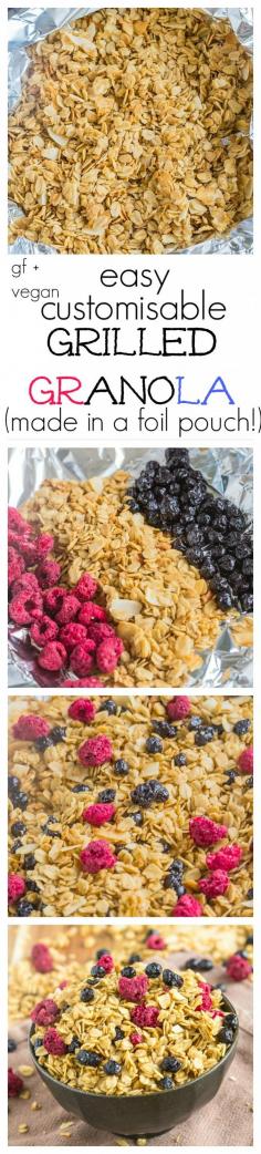
                    
                        Easy (and healthy!) Grilled Granola-  Customisable + can be made stovetop! Vegan, GF + Allergy friendly! Add a 4th of July Spin to it too!  Thebigmansworld - thebigmansworld.com #4thofjuly
                    
                