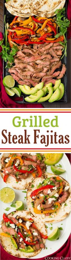 
                    
                        Grilled Steak Fajitas - these were AMAZING! Flavorful and easy to make!
                    
                