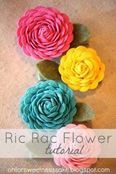 Ric Rac Flower Tutorial for hair clips or wreaths