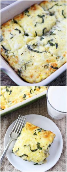Spinach Artichoke Egg Casserole #artichoke #egg #breakfast #recipe