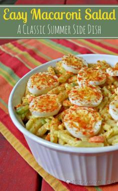 With carrots, celery and onion in a creamy sauce, Easy Macaroni Salad is a classic side dish for your summer potluck.