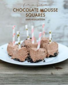 Frozen chocolate mousse squares