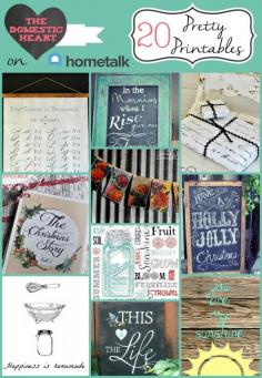20 Pretty Printables you can get for free on hometalk from The Domestic Heart