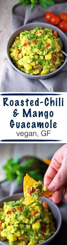 
                    
                        Summer time is BBQ time. And snack time. And picnic time. This Roasted-Chili Mango Guacamole goes well with bread, chips, tortillas, nachos – basically with everything dip-able. The fruity sweetness gives this guacamole its unique flavor, giving you the most awesome summer sensations. #vegan and #glutenfree
                    
                