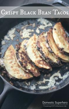 
                    
                        Crispy Black Bean Tacos - these are so fast and a huge favorite!
                    
                