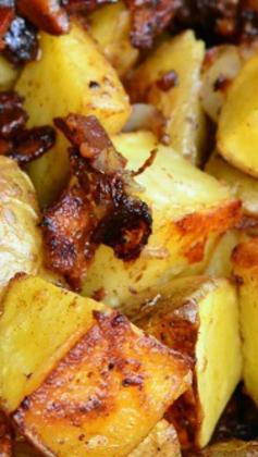 
                    
                        Brown Butter Roasted Potatoes with Bacon and Pearl Onions ~ The most amazing roasted potatoes you will ever try!
                    
                