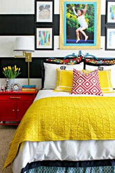 Dimples and Tangles: GIRL'S BOLD AND COLORFUL BEDROOM REFRESH