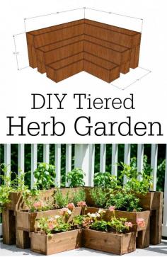 Great idea! -- DIY Tiered Herb Garden Tutorial.  Great for decks and small outdoor spaces!