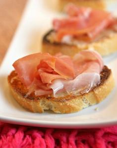 
                    
                        Cheese Crostini with Prosciutto
                    
                