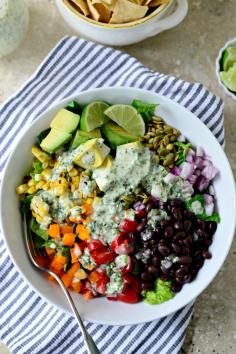 Mexicali Chopped Salad with Creamy Cilantro Lime Dressing by simplyscratch #Salad #Chopped #Healthy.