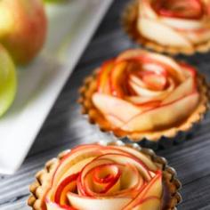 Salted Caramel Apple Tarts platingsandpairings.com After baking, brush with melted strawberry jam.