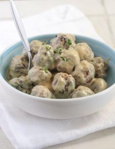 Homemade Party Meatballs with Sweet and Spicy Mustard Cream Sauce #meatballs #recipe #partyfood