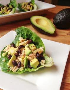 Southwestern Chicken Avocado Lettuce Wraps  **LEAVE OUT BLACK BEANS AND CORN**