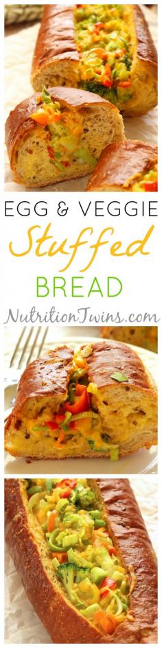 
                    
                        Egg & Veggie Stuffed Bread | Only 154 Calories | Satisfying Breakfast & Great Way To Get Veggies in the Morn |Crunchy Outside, Savory & Luscious Inside | For Nutrition & Fitness Tips &MORE RECIPES please SIGN UP for our FREE NEWSLETTER www.NutritionTwin...  Eggland's Best .client
                    
                