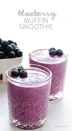 ~~Blueberry Muffin Smoothie Recipe | Full of antioxident-rich blueberries and made with other fresh and healthy ingredients, and inspired by the flavors in a blueberry muffin! | Gimme Some Oven~~