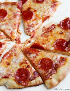 Pizzeria Style Pepperoni Pizza.  I need to try the dough recipe.