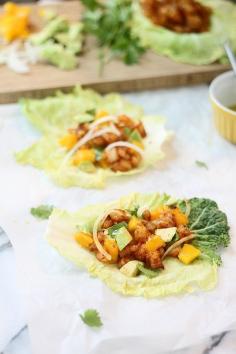 In about 20 minutes, you can be rolling up your own lettuce wraps full of tasty shrimp, sweet mango, creamy avocado, and seasonings to your family's taste. Image Source: Cooking For Keeps