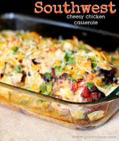 Cheeses Mexican one dish casserole.