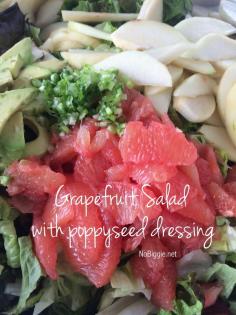 Grapefruit avocado salad with poppy seed dressing