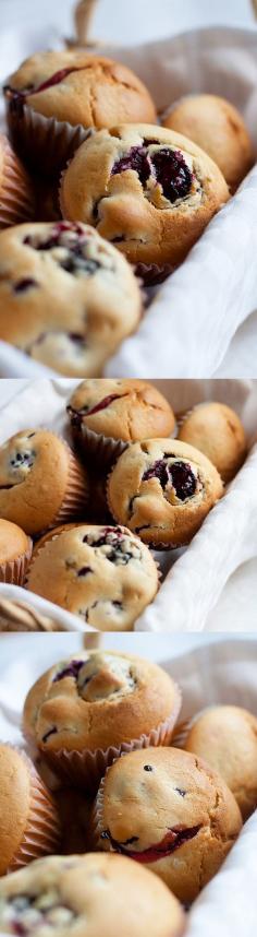 
                    
                        A delicious recipe for fluffy, tender, moist-crumbed Blackberry Muffins that are bursting at the seams with fresh blackberries | rasamalaysia.com
                    
                