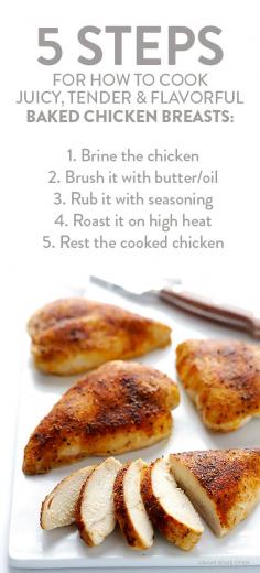 Learn how to make a perfect baked chicken breast -- "delicious, juicy, tender, and fool-proof!"