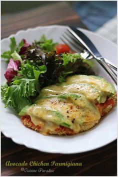 Avocado Chicken Parmesan   I'm the only one who will eat it, but yummy!