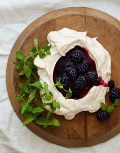 
                    
                        Summer Meringue with Black Berry Sauce
                    
                